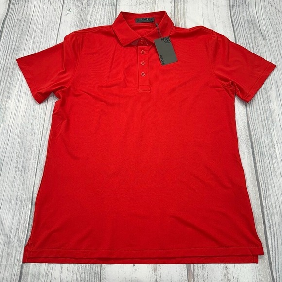 NWT GFORE Polo Shirt Large Red‎ Poppy Golf Beach Mens $110 - Picture 1 of 9